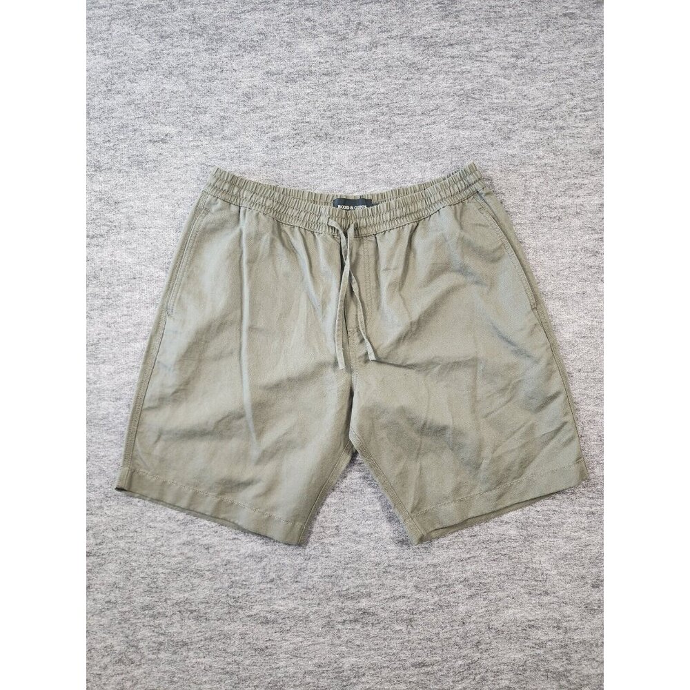Rodd & Gunn Solid Shirred Waistband Drawstrings Men Shorts L